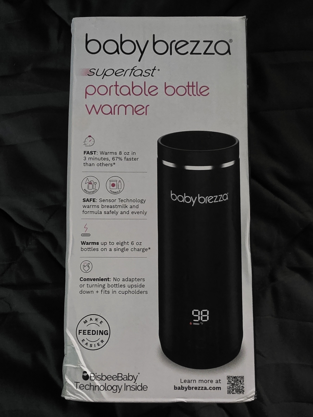 Baby Brezza Black SuperFast Portable Bottle Warmer